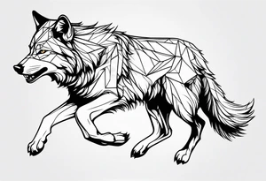 a wolf running tattoo idea