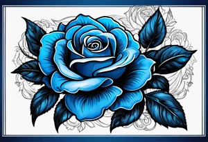blue roses frames, bacground justice tattoo idea