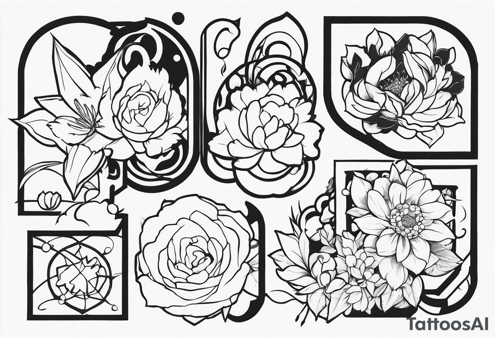 A bunch of anime related pieces for a sleeve tattoo idea