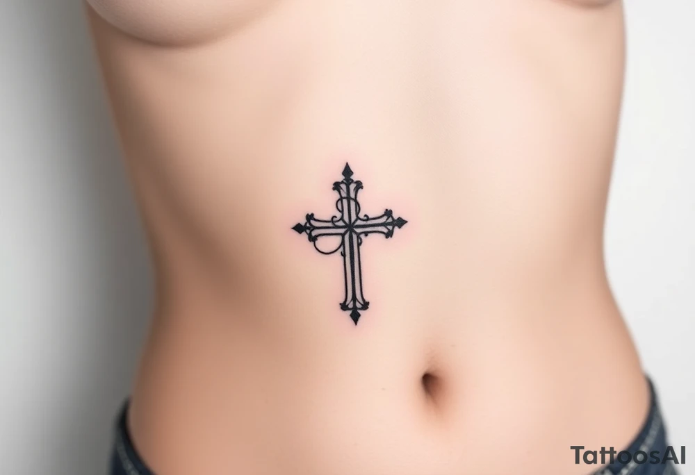 Gothic style cross tattoo idea
