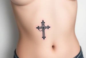 Gothic style cross tattoo idea
