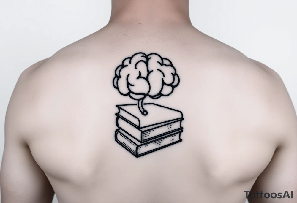 combine a mind and books tattoo idea