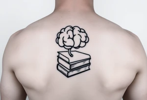 combine a mind and books tattoo idea