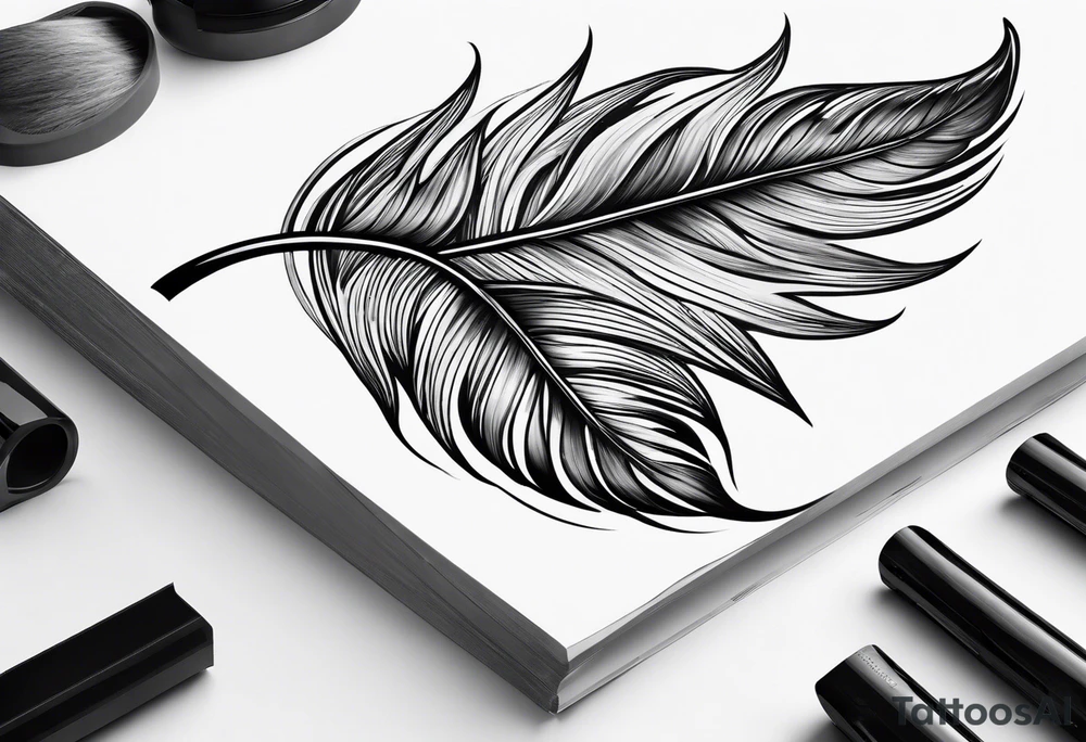 Feather folder over tattoo idea