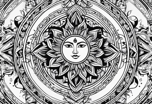 line sun tattoo idea