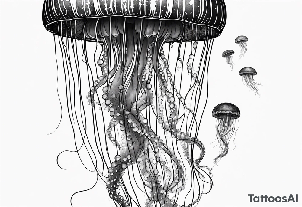 Jellyfish that consumes everything it encounters and send it to the void. It has the milky way in its bell tattoo idea