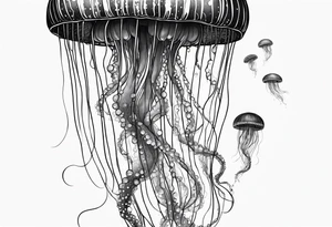 Jellyfish that consumes everything it encounters and send it to the void. It has the milky way in its bell tattoo idea