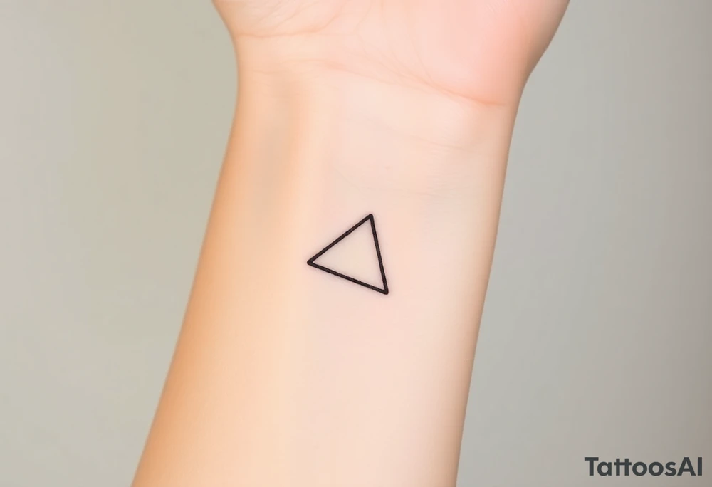 A small tattoo (2x2cm) on my wrist to represent my lesbian identity, but in a subtle way. Fine line. Triangle. tattoo idea