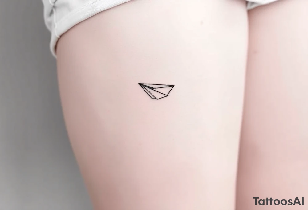 Line tattoo scene with paper plane, play symbol, pause symbol, stop symbol, rewind symbol, mental health awareness tattoo idea