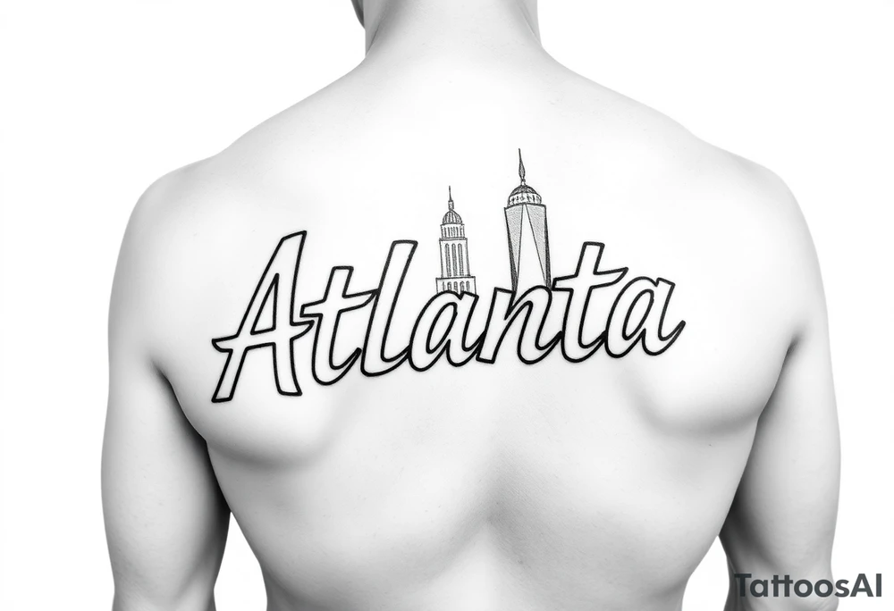 Atlanta themed leg sleeve tattoo idea