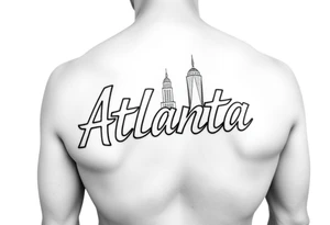 Atlanta themed leg sleeve tattoo idea