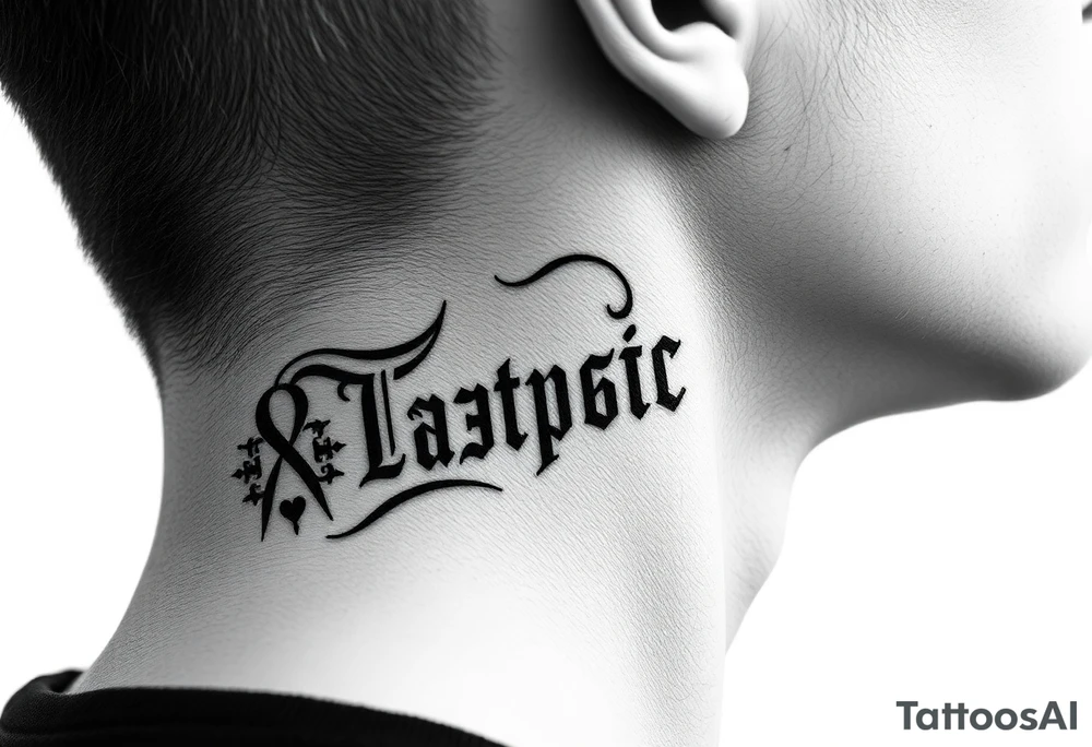 cyrillic russian on the side of my left neck tattoo idea