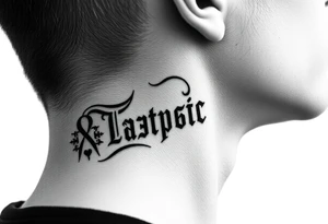 cyrillic russian on the side of my left neck tattoo idea