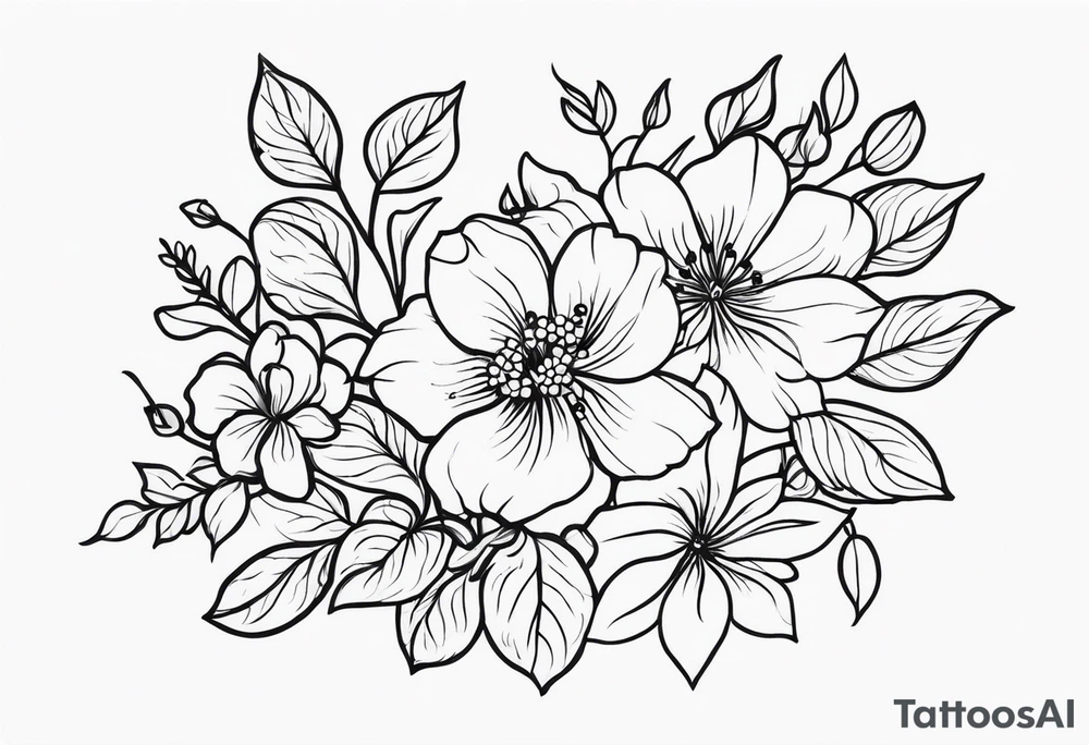vines flowers tattoo idea