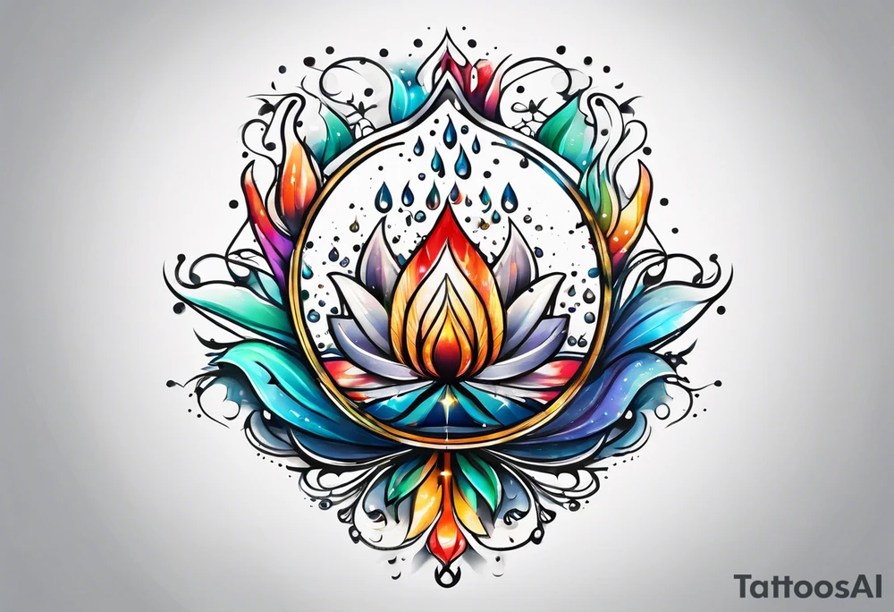 Sprinkler with water drops tattoo idea