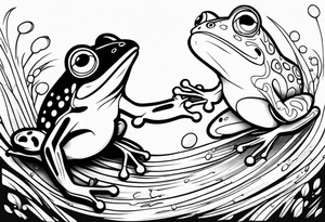 Frog battle, illustrative tattoo idea