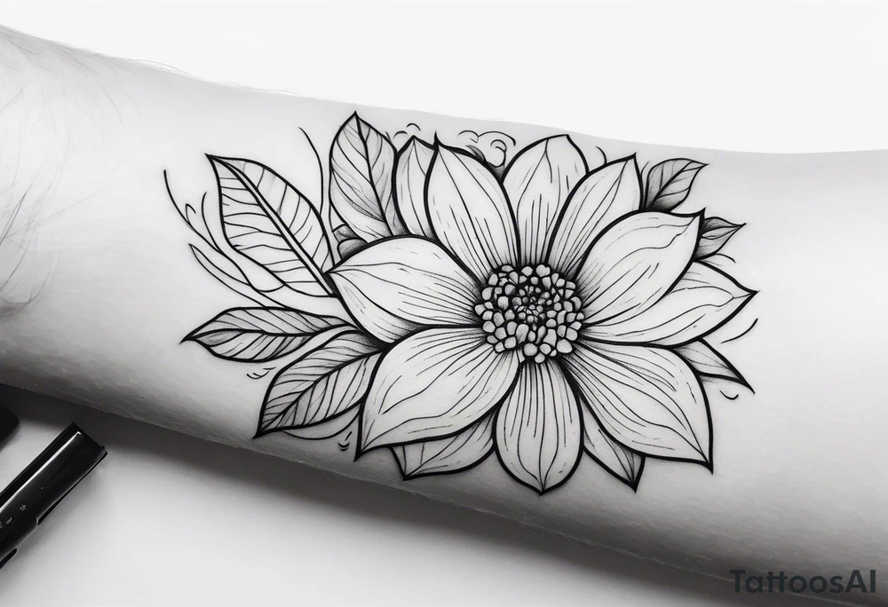 floral on upper arm tattoo idea