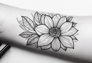 floral on upper arm tattoo idea