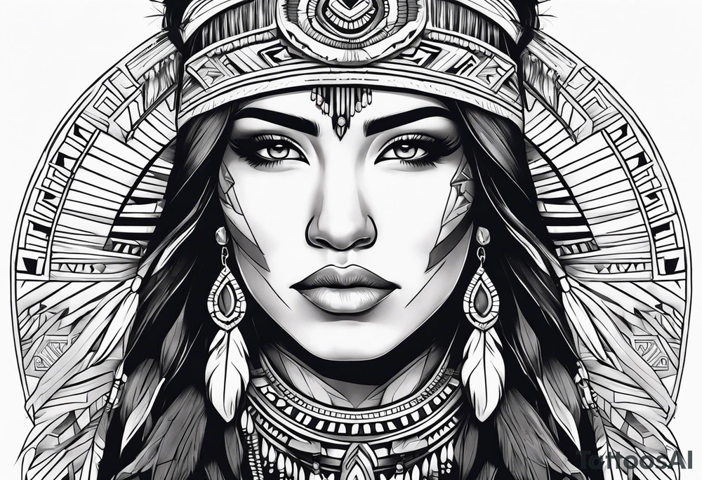 Native American woman tattoo idea