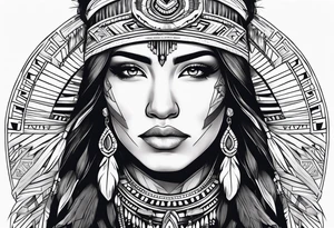 Native American woman tattoo idea