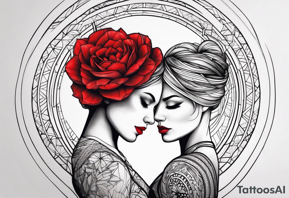 Represente la distance entre 2 personnes qui s aiment avec un fil rouge tattoo idea