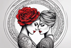 Represente la distance entre 2 personnes qui s aiment avec un fil rouge tattoo idea