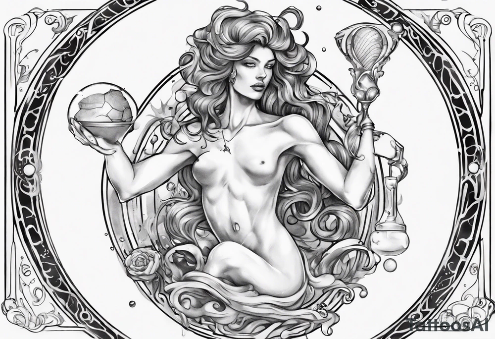 The Zodiac sign Aquarius in Human form. tattoo idea