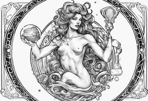 The Zodiac sign Aquarius in Human form. tattoo idea