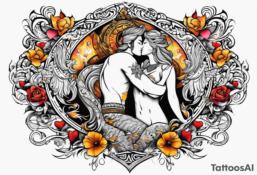 Love, source, abundance, Gemini male tattoo idea