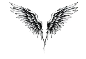 Long Angelwings tattoo idea