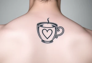 Cute cup of tea with a love heart tattoo idea