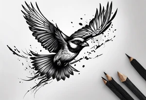 bird flying tattoo idea