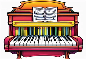 Organ pipes piano tattoo idea