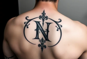 give me a tattoo idea of the letter N with a 100$ tattoo idea