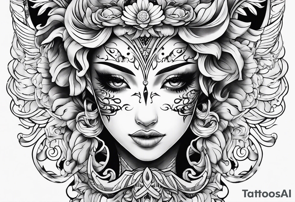 dolflamingo one piece face tattoo idea