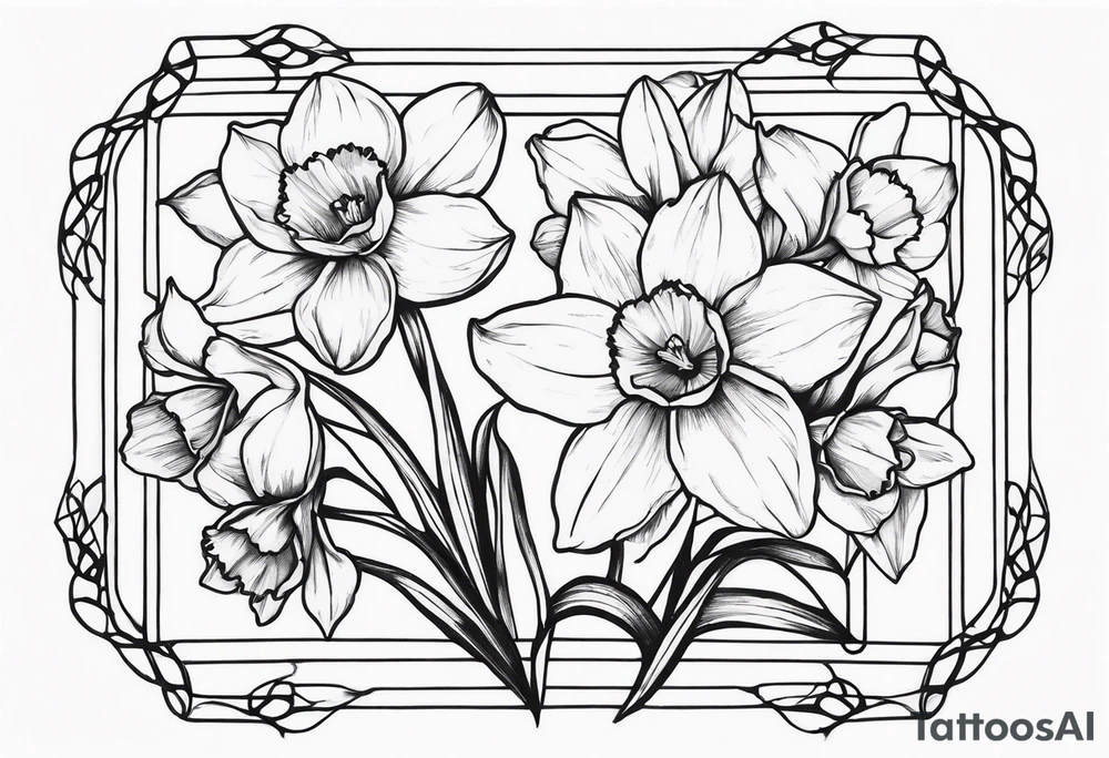 Daffodil birth flower chain tattoo idea