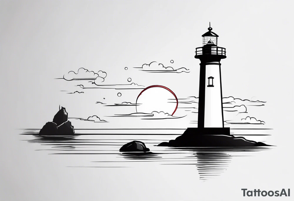 lighthouse a bit realist tattoo idea