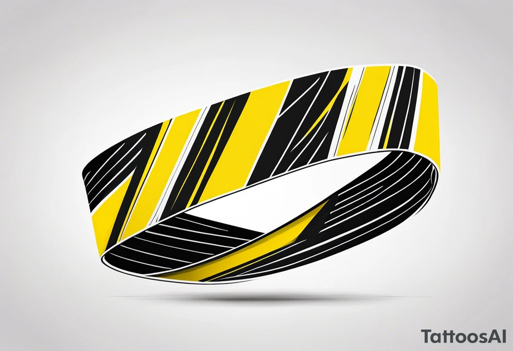 Expandable Black belt with yellow stripes for each dan grade and year received tattoo idea