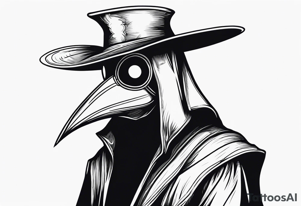 dark fantasy plague doctor mask tattoo idea