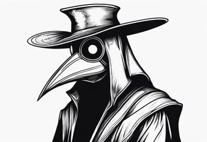 dark fantasy plague doctor mask tattoo idea