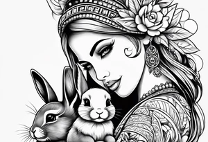 Mum and baby bunny tattoo idea