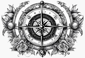 compass with broken chain for inner forearm tattoo idea