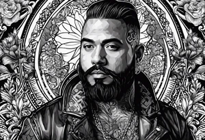 self portrait with a face tat that says tdm tattoo idea