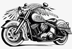 Native american on motorcycle tattoo idea
