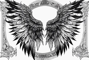 half angel half death wings open tattoo idea