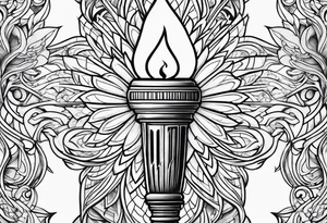 Torch and flames tattoo idea