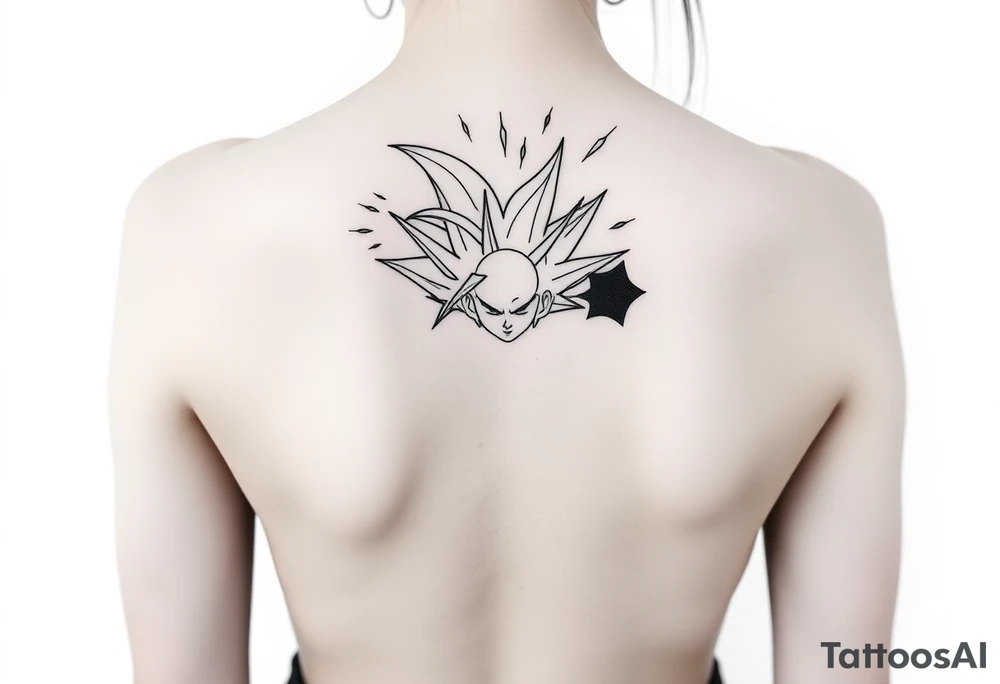 legendary dragonball z scene with energy aura and power effects tattoo idea