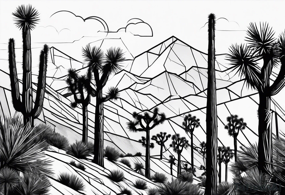Tall Joshua trees tattoo idea