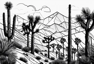 Tall Joshua trees tattoo idea