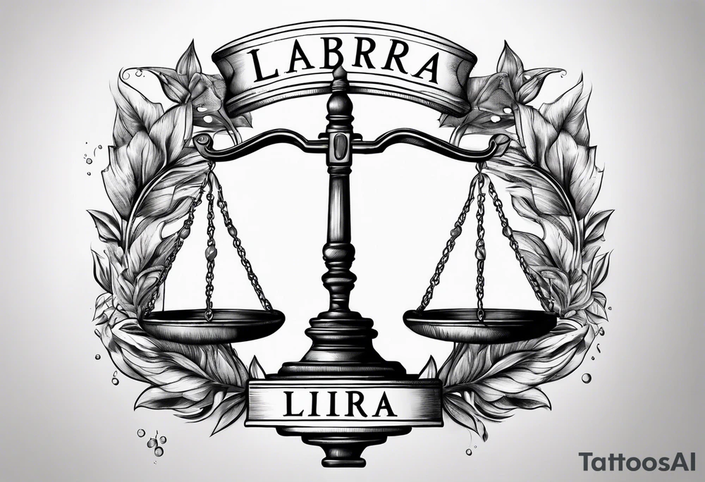 Libra scale with the word always above tattoo idea